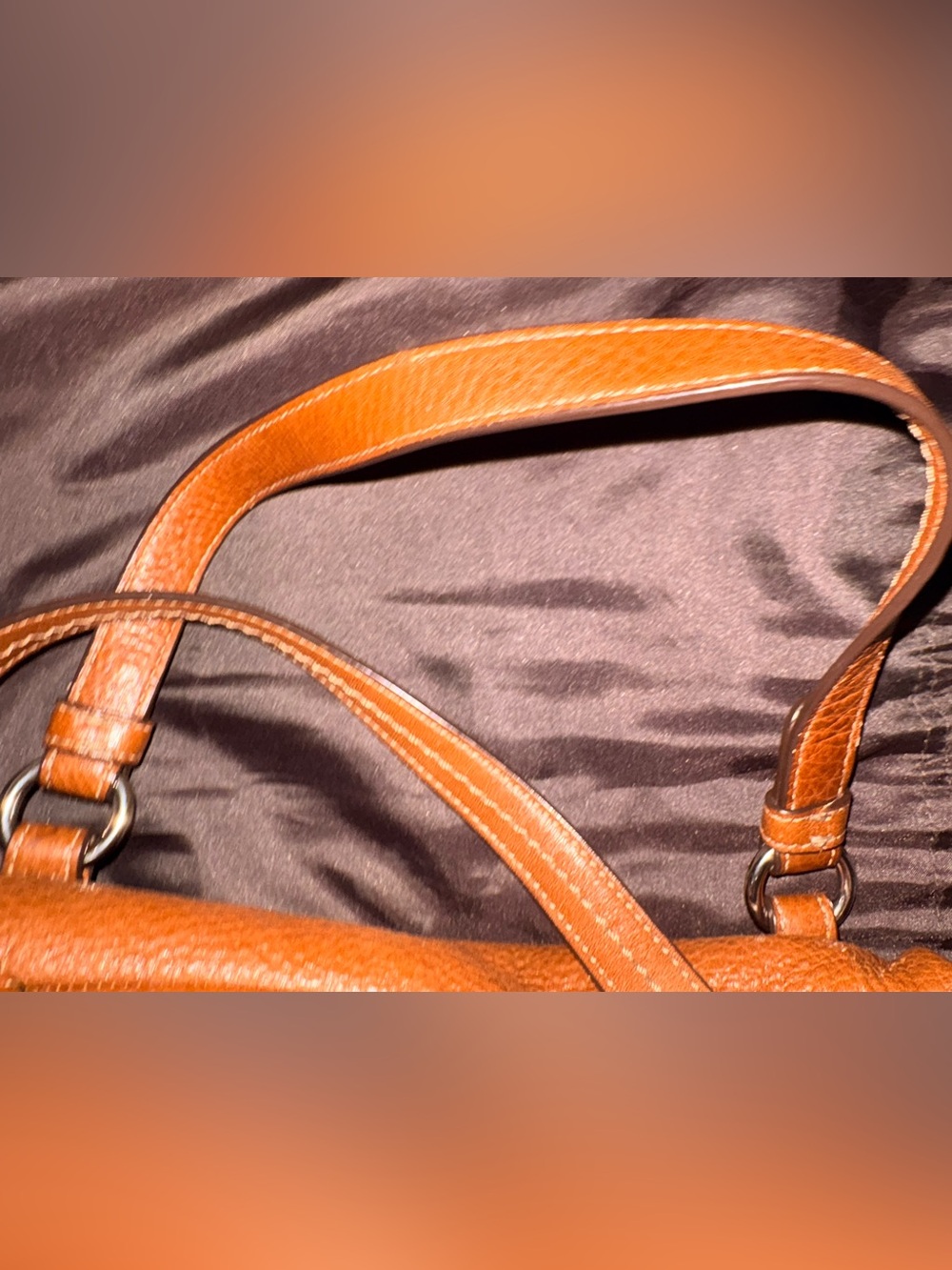 Vintage Coach Alexandra Pebbled Leather Shoulder Bag in Cognac - Picture 9 of 10